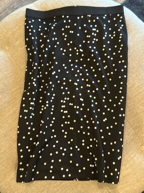 Alfani Black Pencil Skirt with White Polka Dots